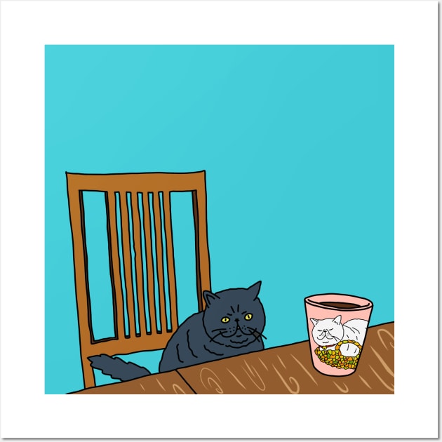 Cat's Afternoon Tea Wall Art by lamaisondulapino